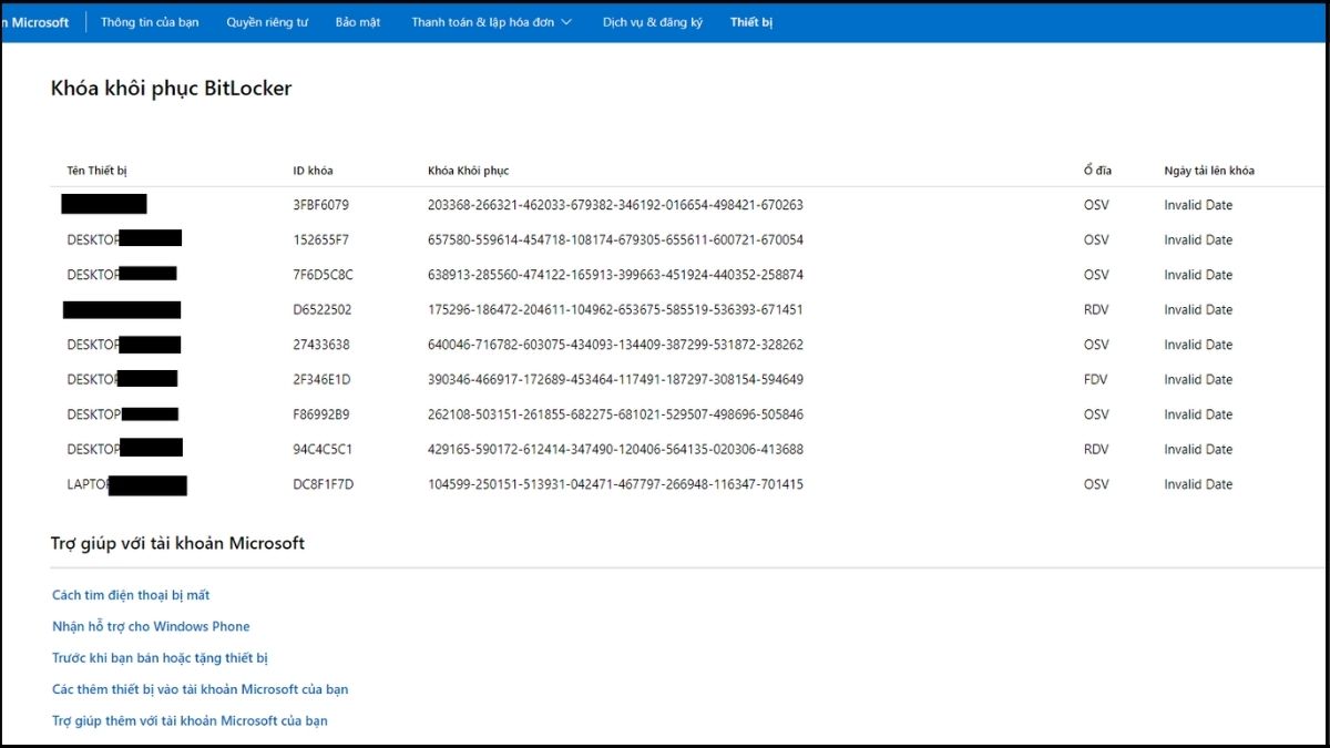 Cách thức sử dụng để tìm khóa khôi phục BitLocker