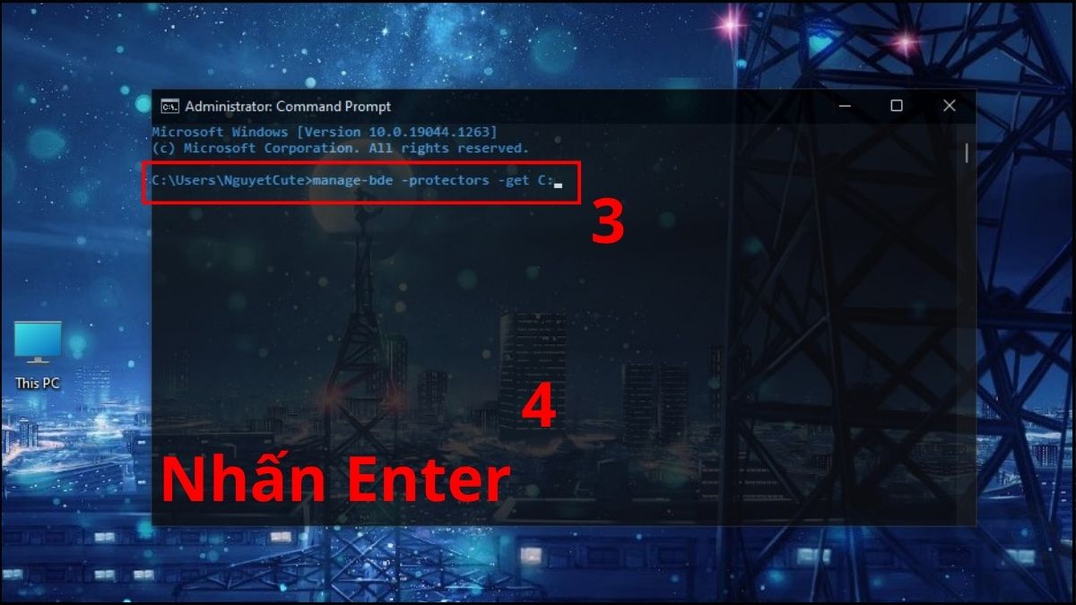 Tìm kiếm trong phần Command Prompt trên máy tính