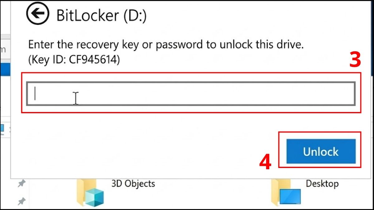 Cách mở khóa BitLocker Win 10, 11 khi bị khóa