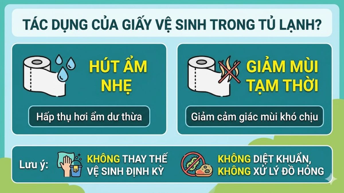 Bỏ giấy vệ sinh vào tủ lạnh có tác dụng gì?