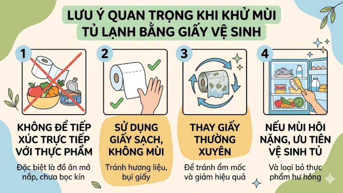 Lưu ý quan trọng khi bỏ giấy vệ sinh vào tủ lạnh 