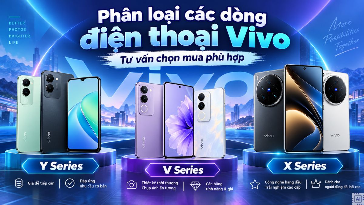 Phân loại các dòng điện thoại Vivo và tư vấn chọn mua phù hợp