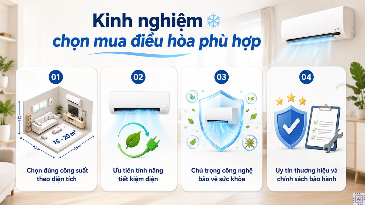 Kinh nghiệm chọn mua điều hòa phù hợp