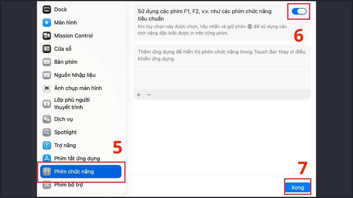 Cách bật phím F5 trực tiếp trên MacBook như Windows