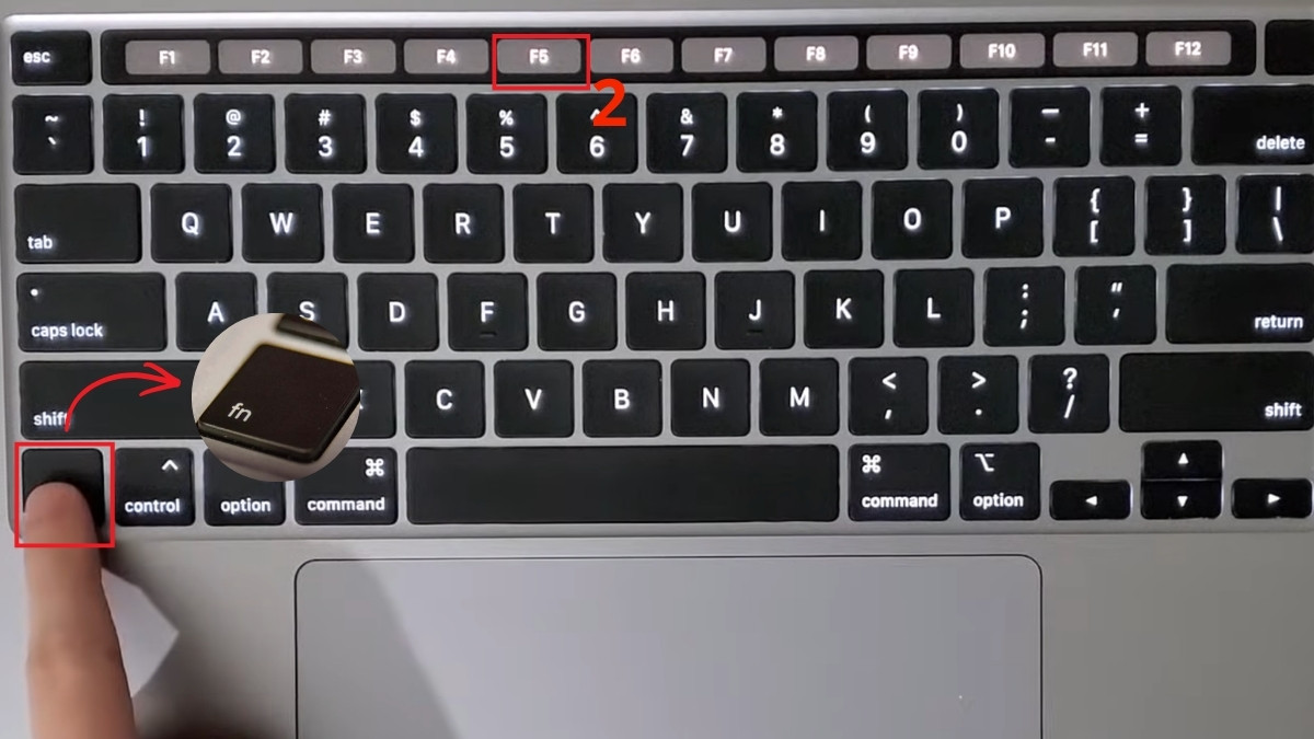 Cách bấm F5 trên MacBook có Touch Bar