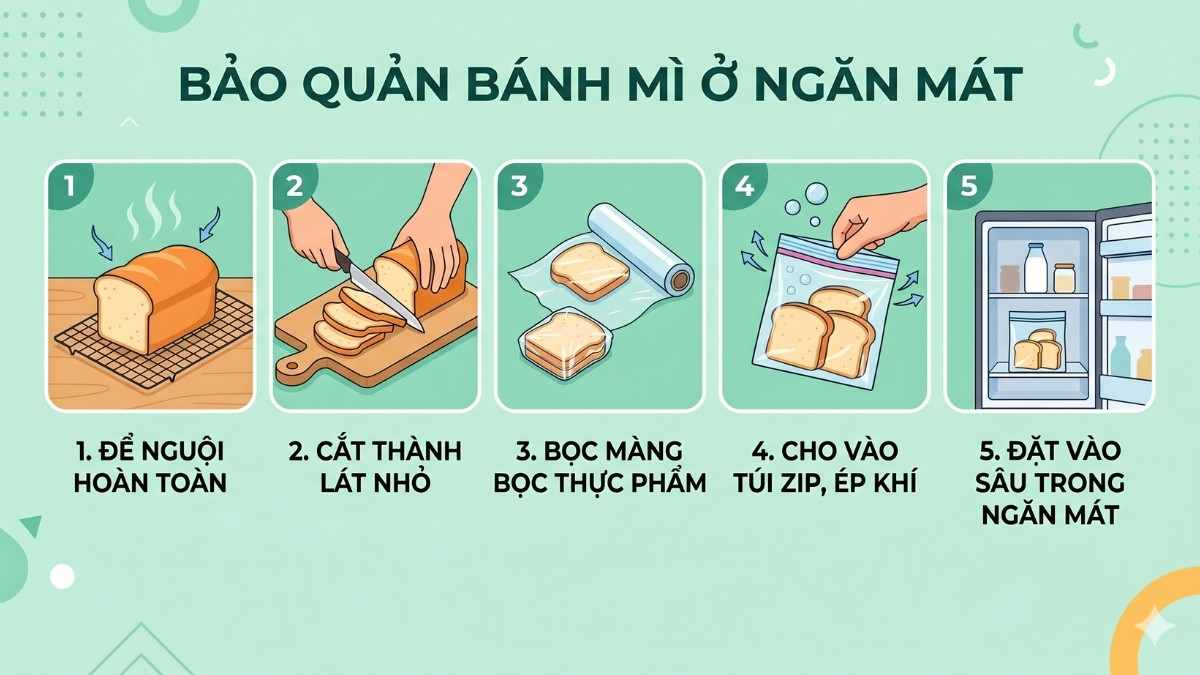 Cách bảo quản bánh mì ở ngăn mát tủ lạnh