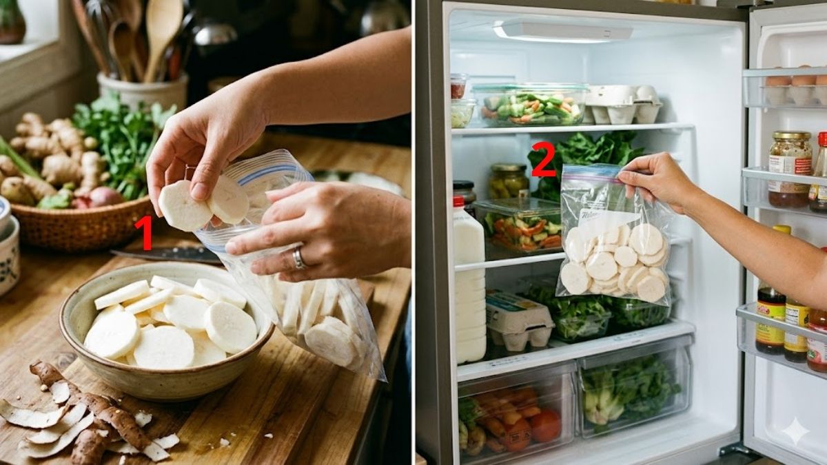 Cách bảo quản củ mài đã gọt hoặc đã cắt trong tủ lạnh
