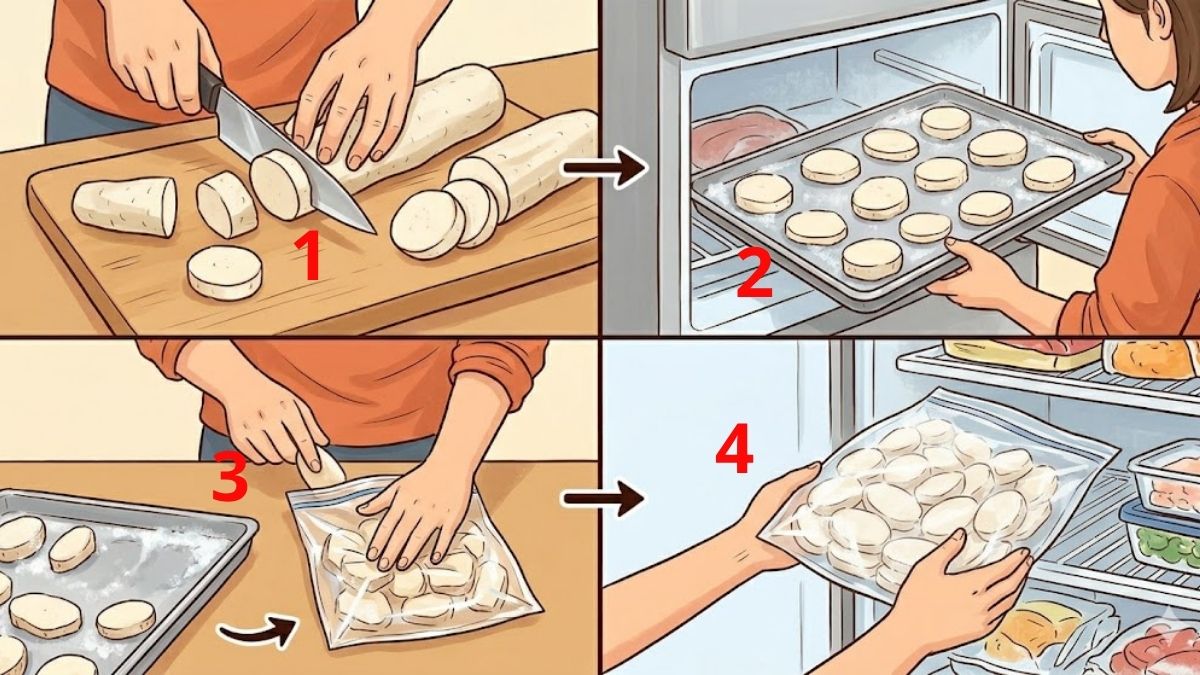 Cách bảo quản củ mài đã gọt hoặc đã cắt trong tủ lạnh