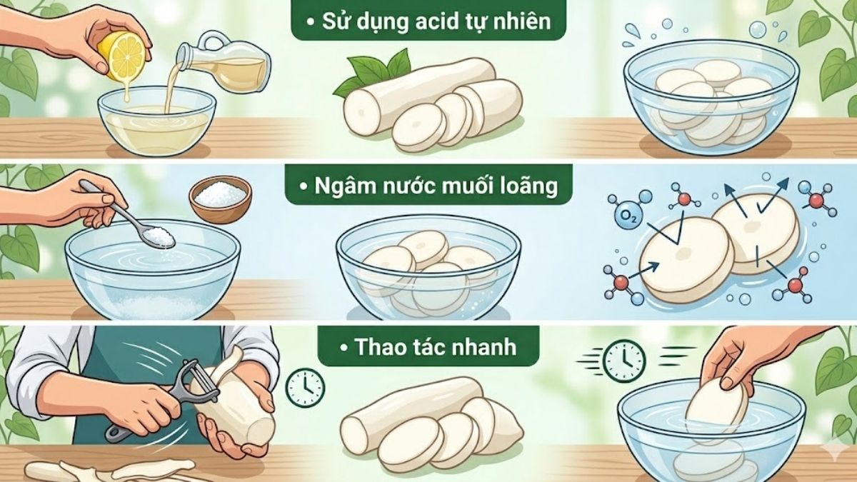 Mẹo giúp củ mài luôn trắng, không bị thâm khi bảo quản