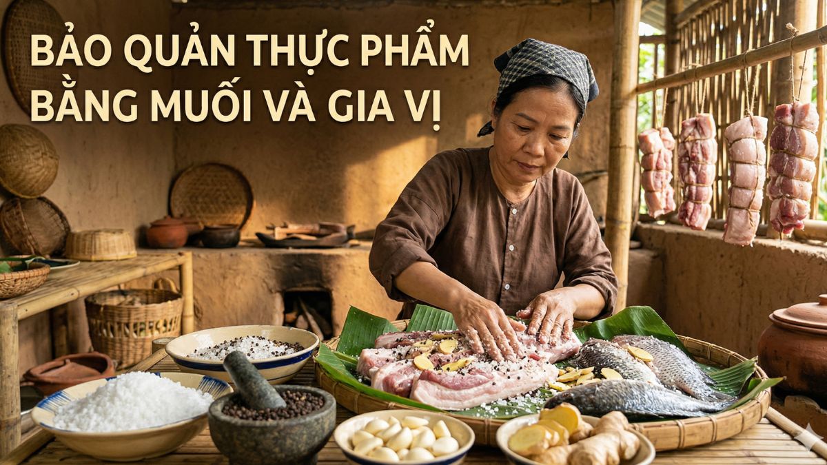 Cách bảo quản đồ ăn khi không có tủ lạnh bằng muối