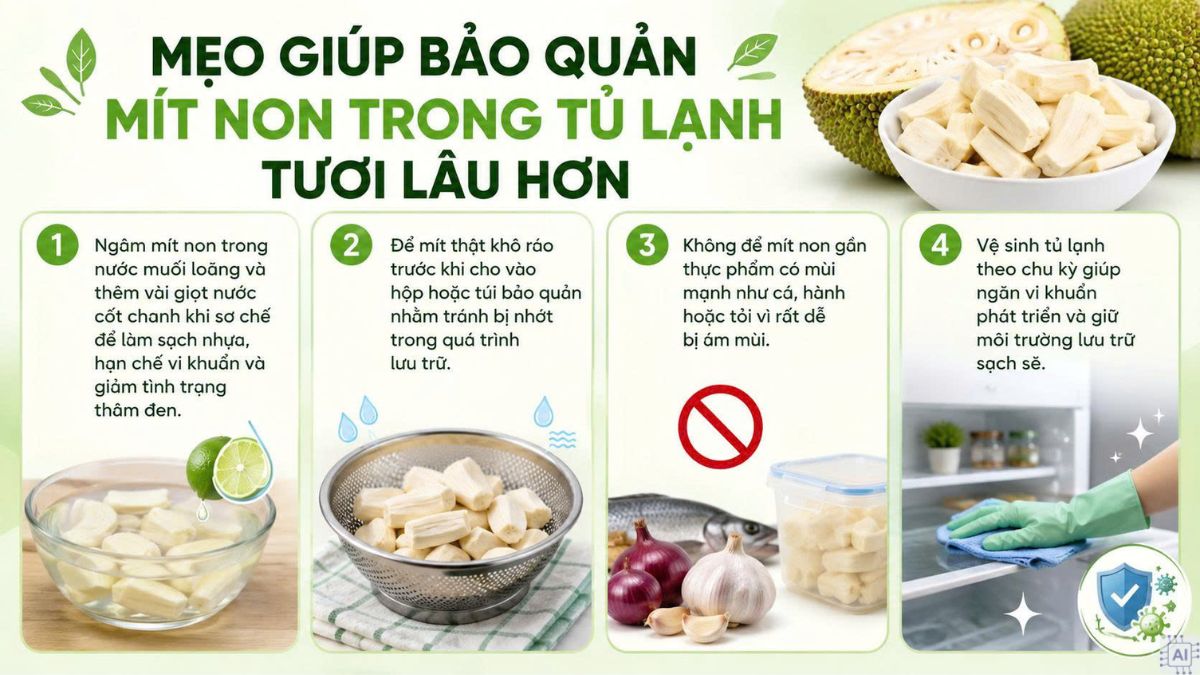 Mẹo giúp bảo quản mít non trong tủ lạnh tươi lâu hơn