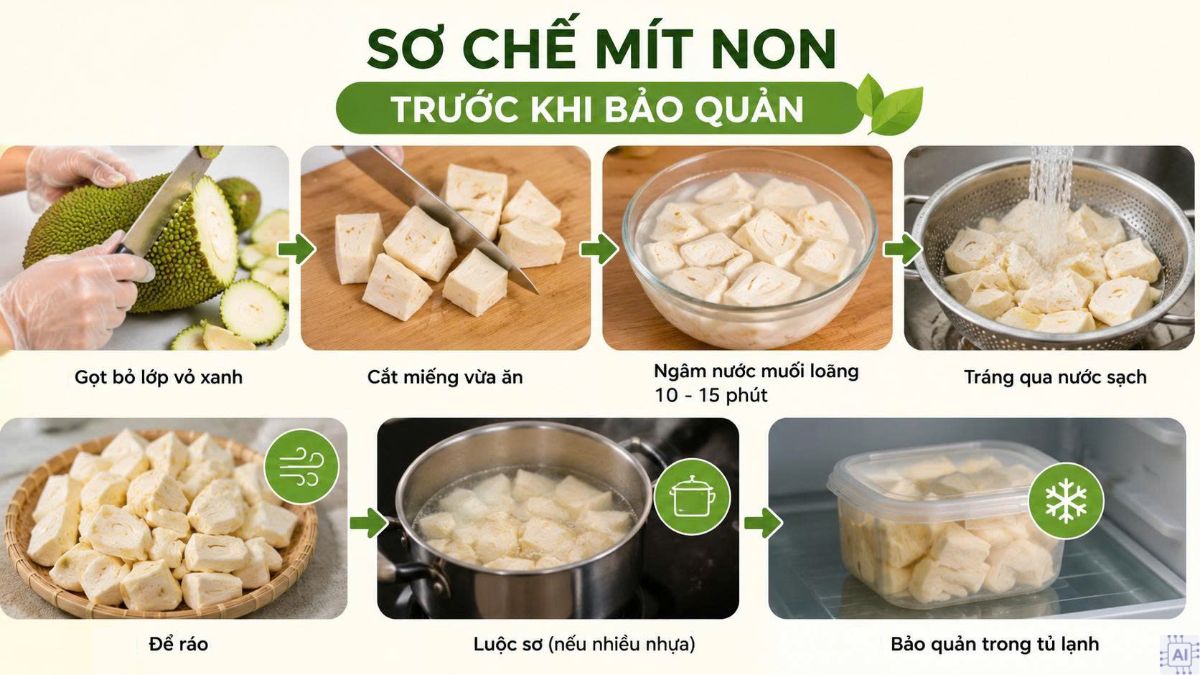 Cách bảo quản mít non trong tủ lạnh đúng chuẩn
