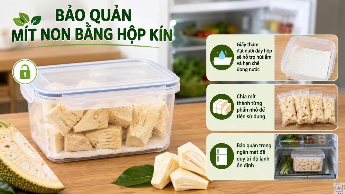 Cách bảo quản mít non trong tủ lạnh đúng chuẩn