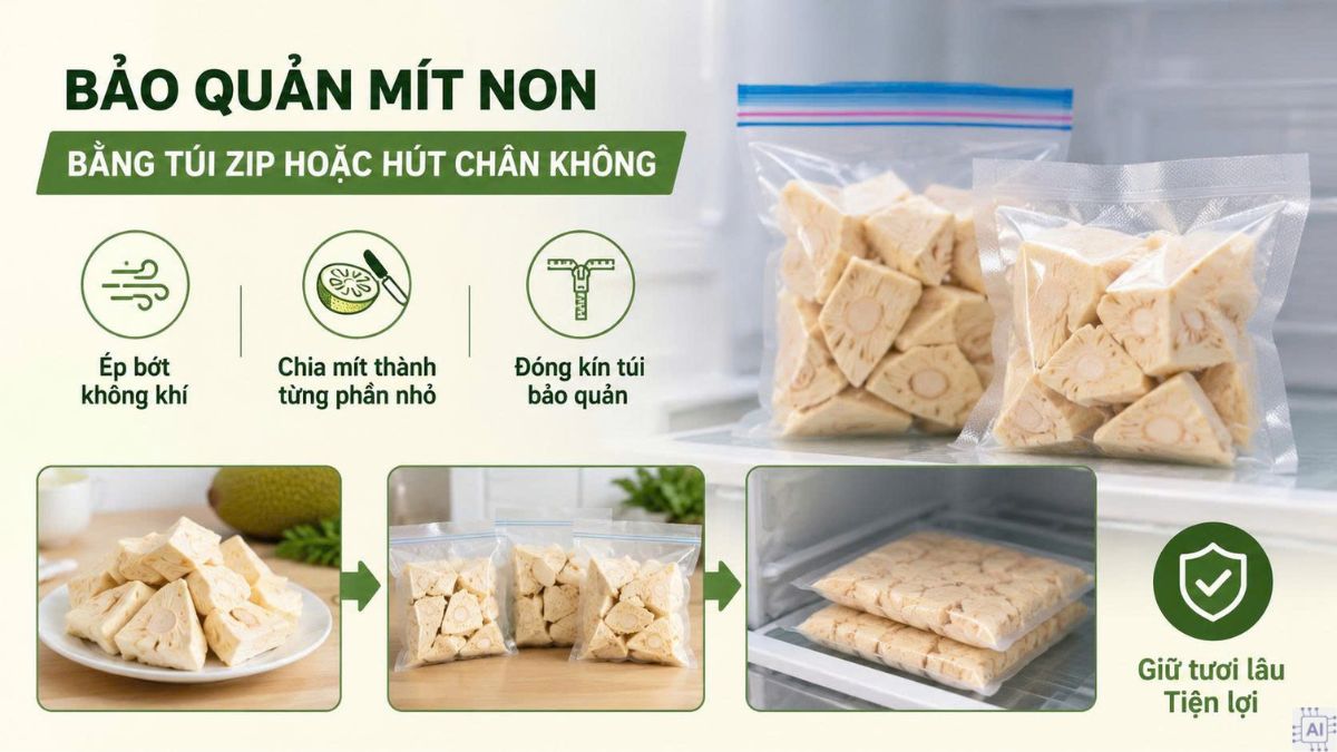 Cách bảo quản mít non trong tủ lạnh đúng chuẩn