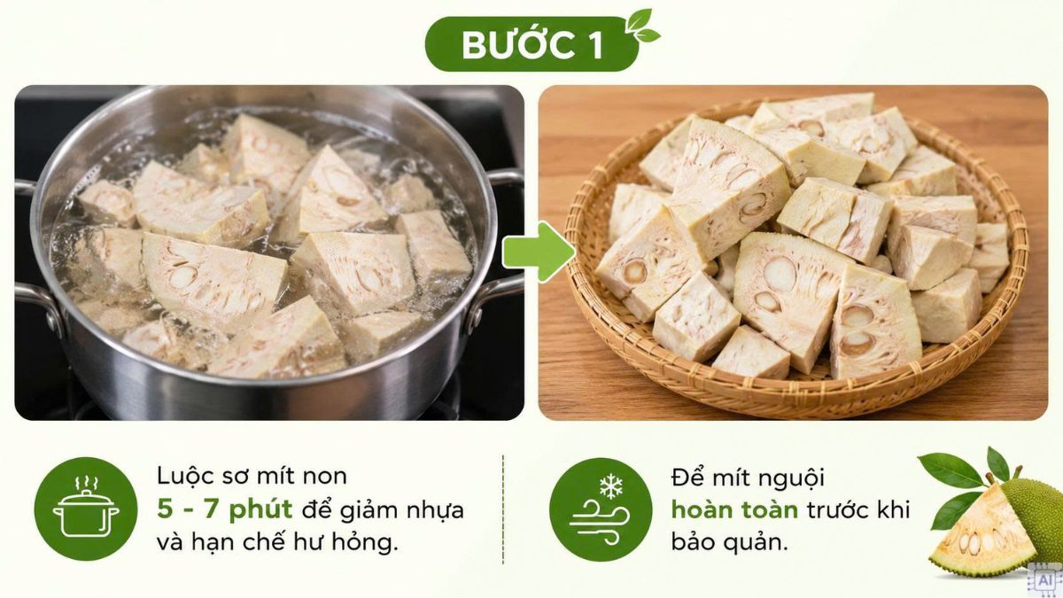 Cách bảo quản mít non trong ngăn đông tủ lạnh