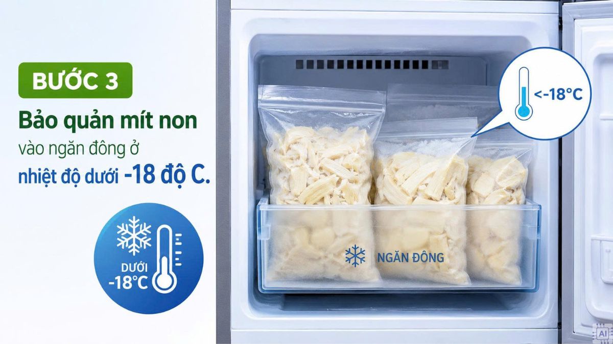 Cách bảo quản mít non trong ngăn đông tủ lạnh