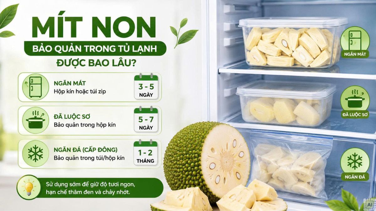 Mít non bảo quản trong tủ lạnh được bao lâu?