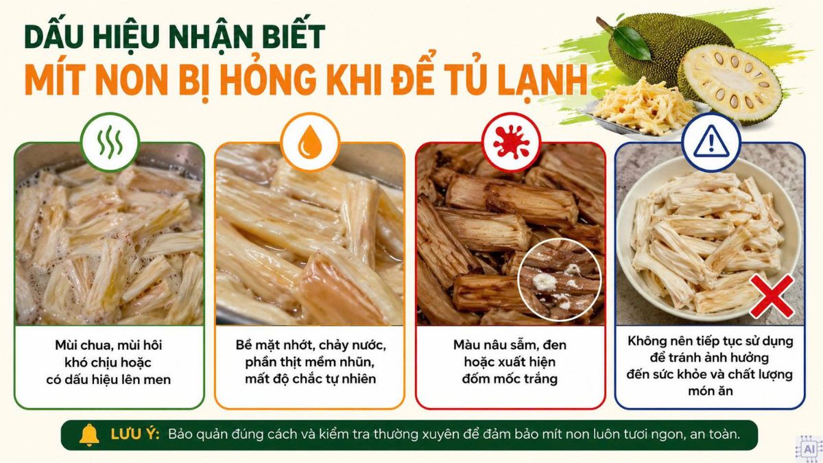 Dấu hiệu nhận biết mít non bị hỏng khi để tủ lạnh