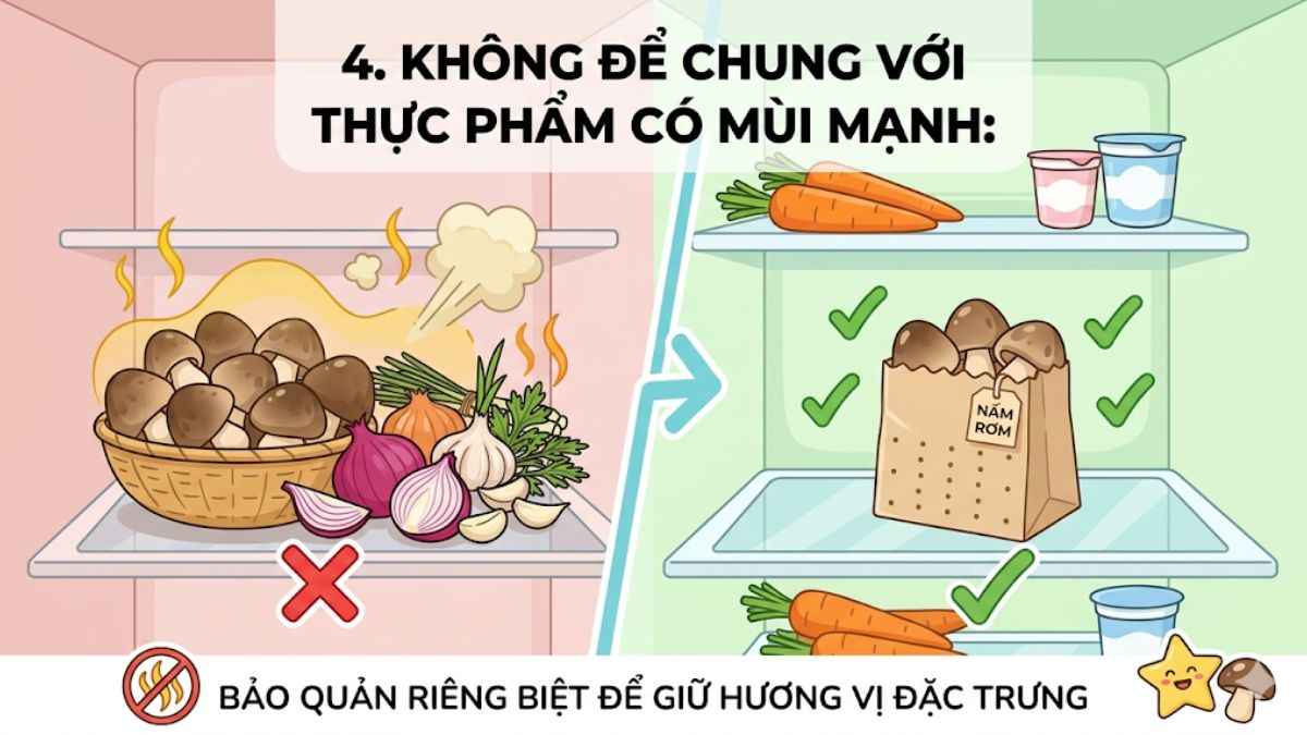 Cách bảo quản nấm rơm trong ngăn mát tủ lạnh