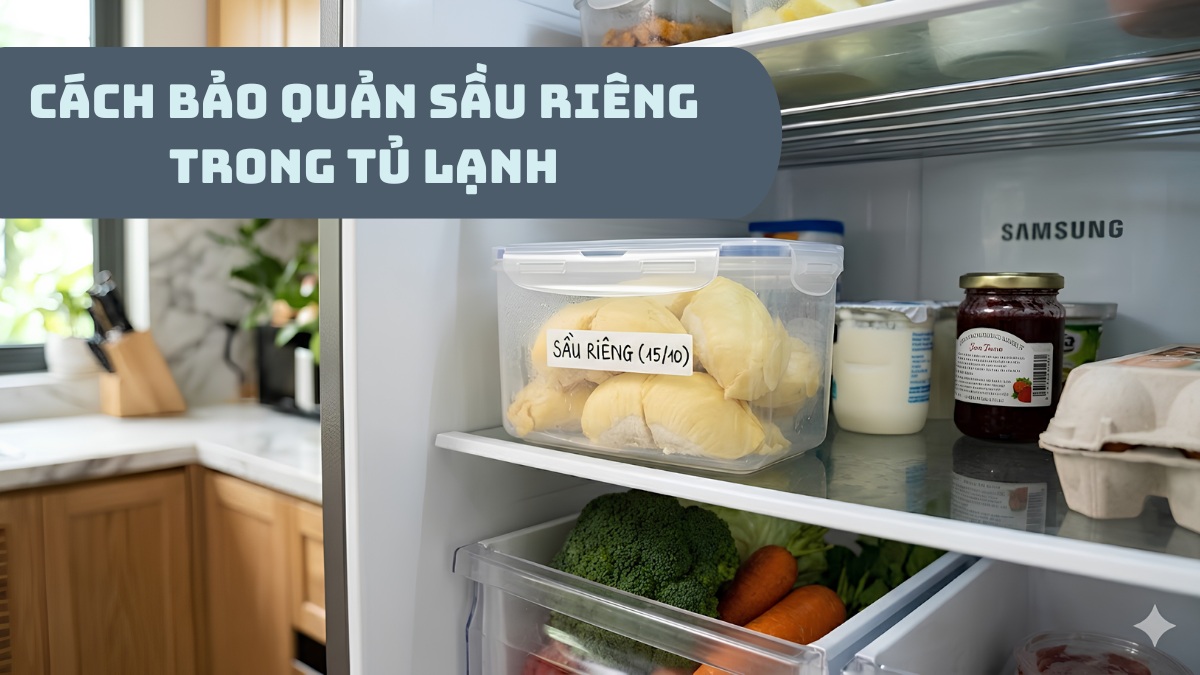 Cách bảo quản sầu riêng trong tủ lạnh tươi lâu, không ám mùi