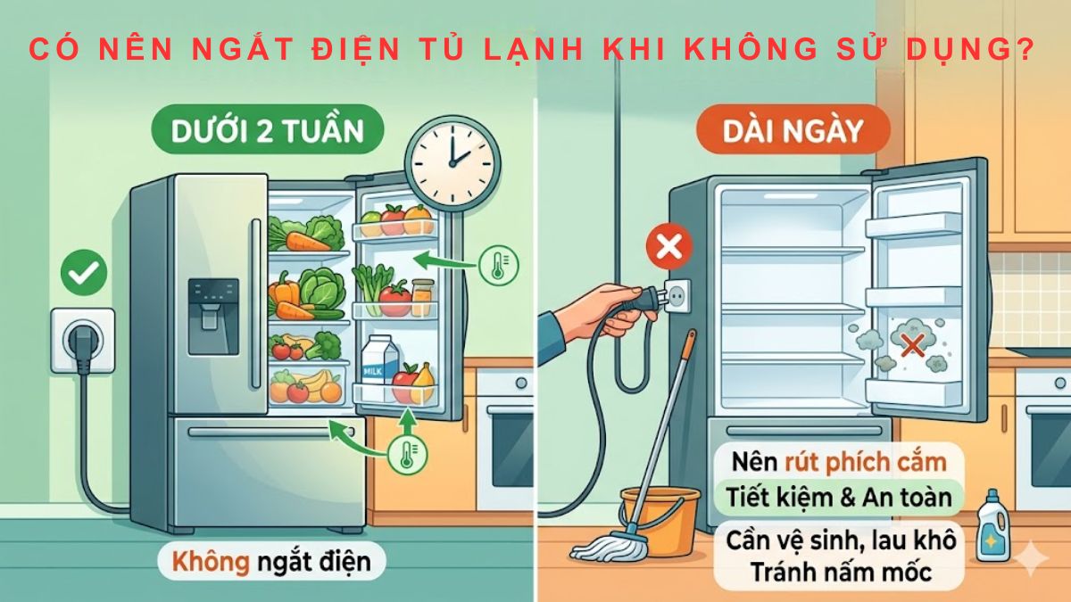 Quyết định ngắt điện tủ lạnh phụ thuộc hoàn toàn vào thời gian