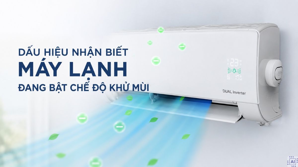 Dấu hiệu nhận biết máy lạnh đang bật chế độ khử mùi