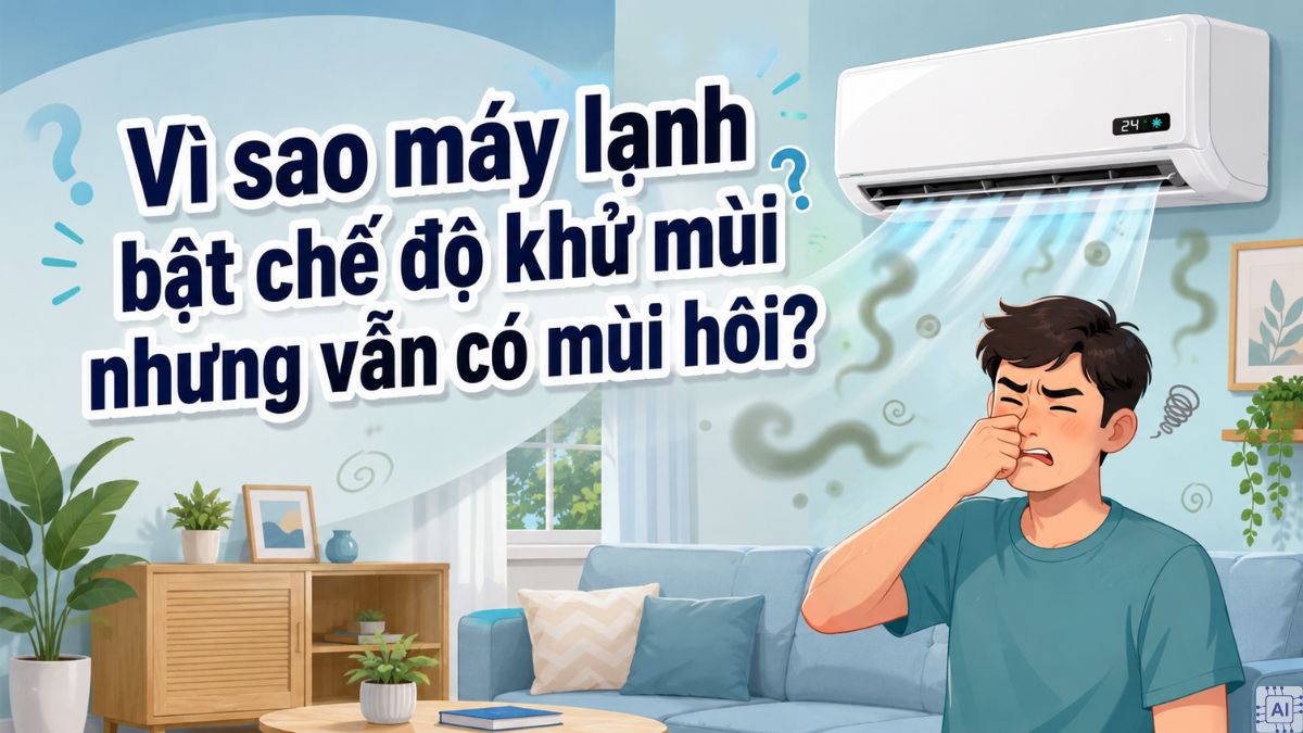 Vì sao máy lạnh bật chế độ khử mùi nhưng vẫn có mùi hôi?