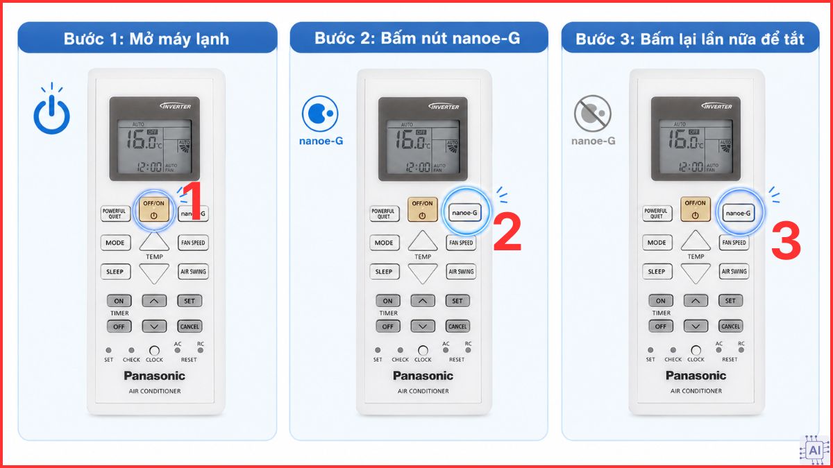 Cách bật chế độ khử mùi trên máy lạnh Panasonic