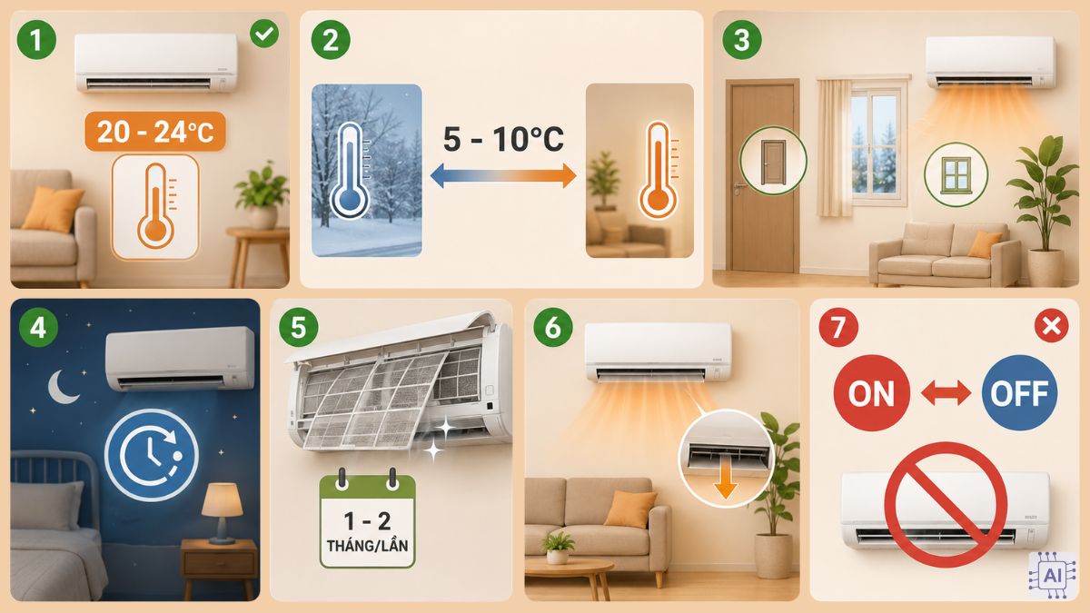 Cách sử dụng chế độ nóng của điều hoà tiết kiệm điện