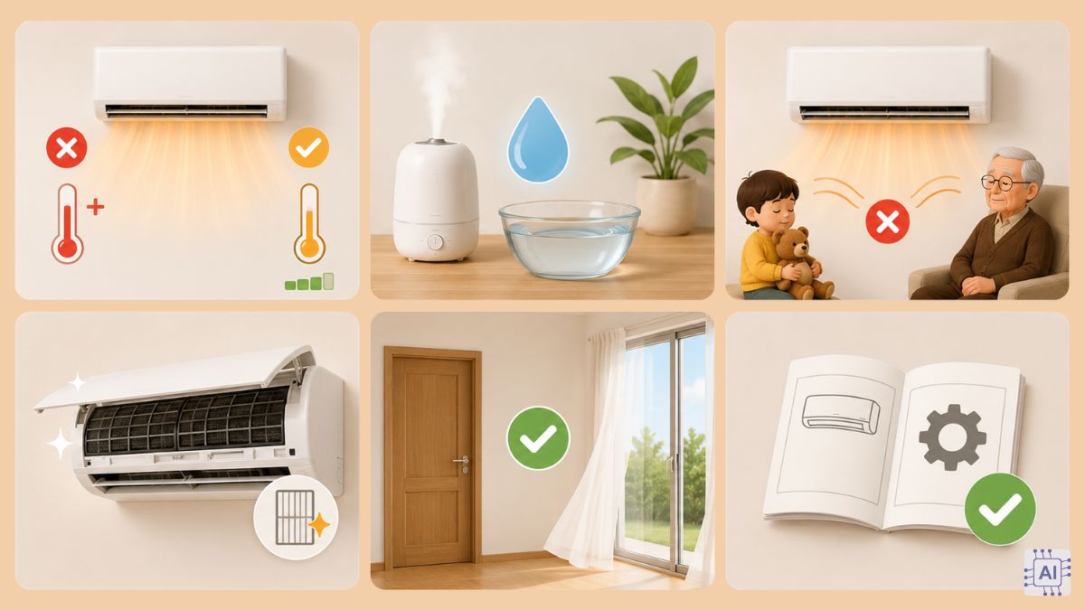 Một số lưu ý quan trọng khi bật điều hoà nóng