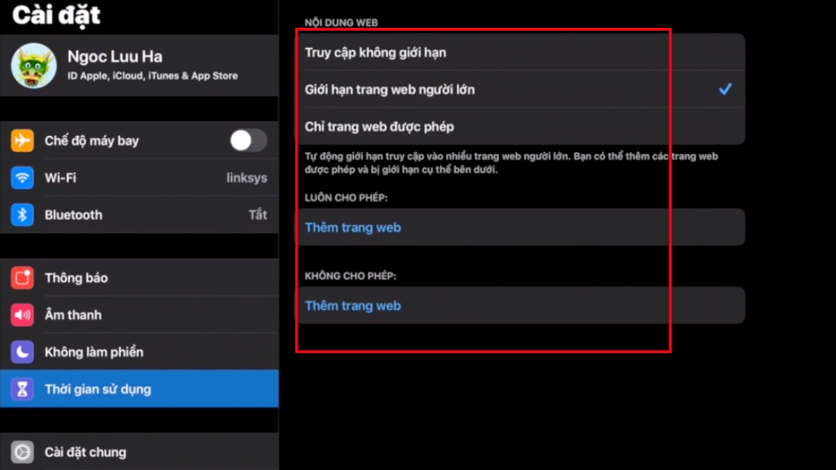 Cách giới hạn nội dung web và nội dung không phù hợp