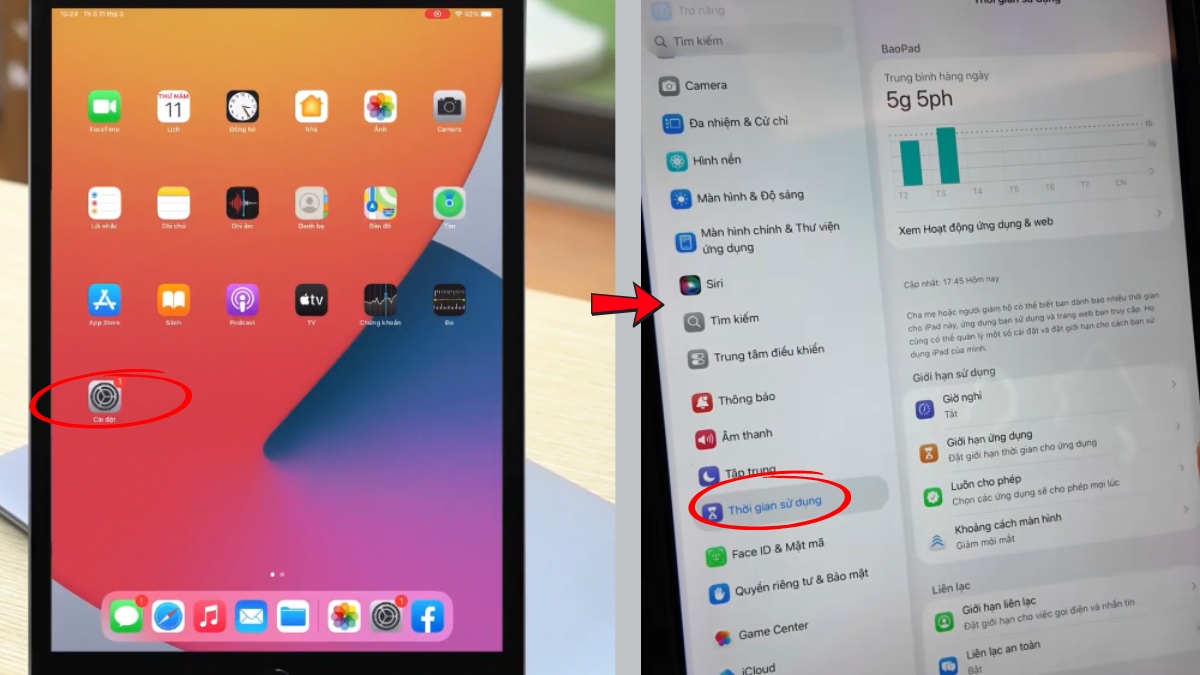 Cách bật Khoảng cách màn hình trên iPad cho trẻ