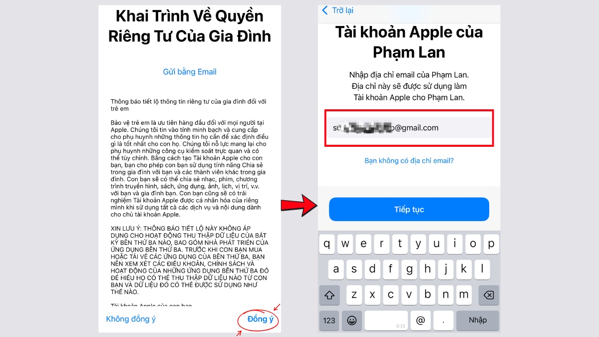 Cách tạo tài khoản trẻ em và thiết lập Family Sharing