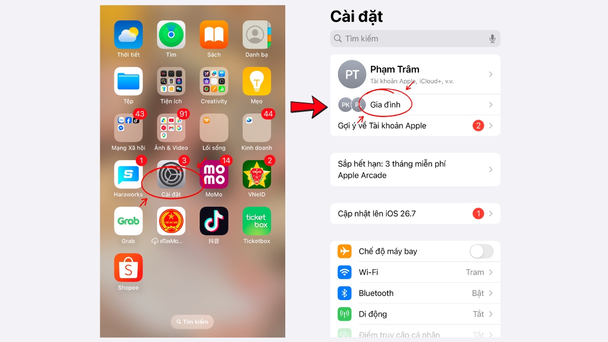 Cách quản lý iPad của con từ iPhone của cha mẹ
