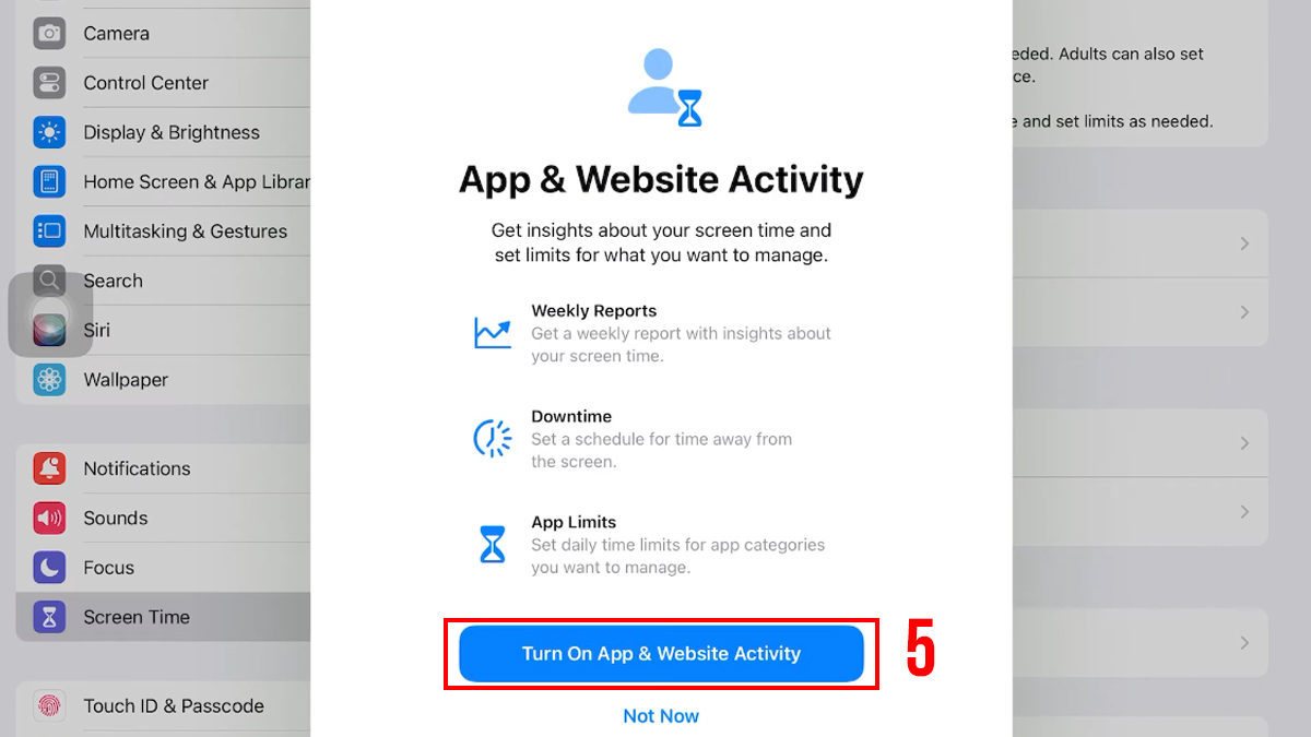 Cách cài mật khẩu ipad giới hạn bước 2