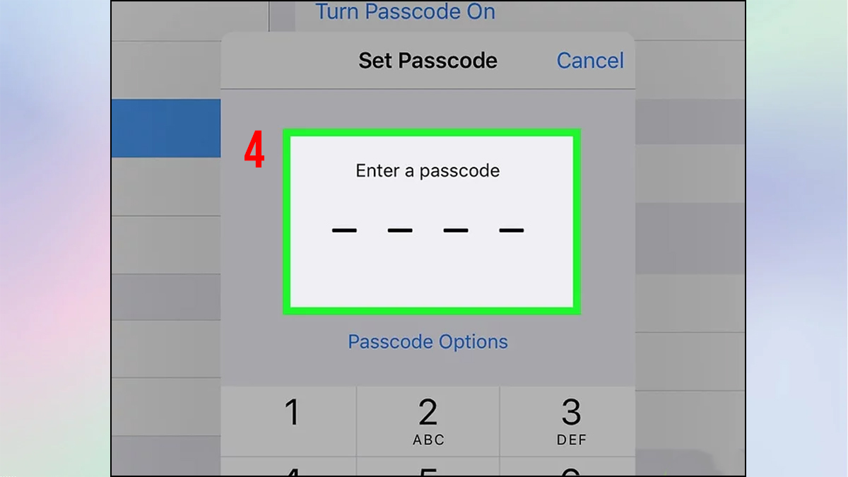Cách cài mật khẩu iPad chi tiết bước 3