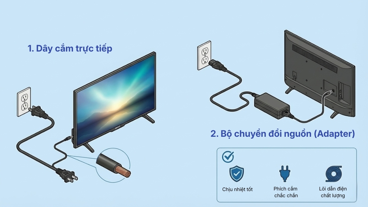 Biết cách cắm dây nguồn Tivi Sony đúng kỹ thuật