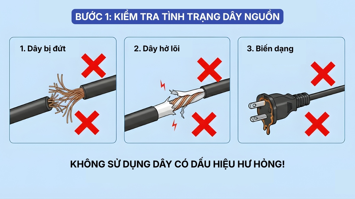 Cách cắm dây nguồn Tivi Sony đúng kỹ thuật bước 1