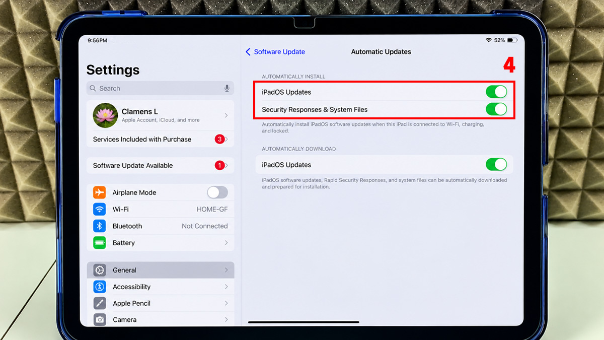 Cách cập nhật iPadOS trên iPad tự động