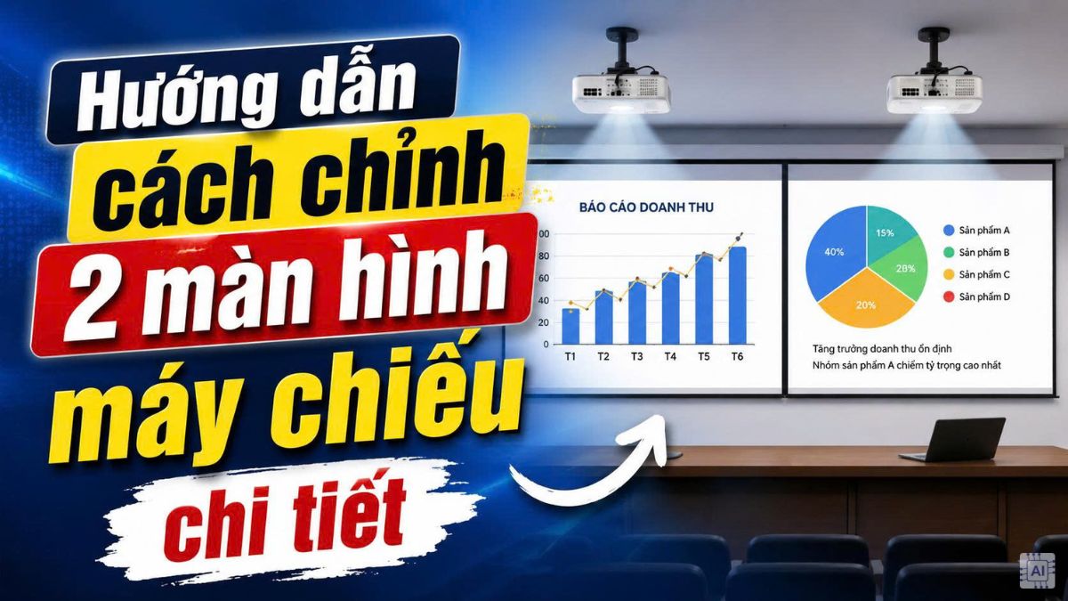 Hướng dẫn cách chỉnh 2 màn hình máy chiếu chi tiết