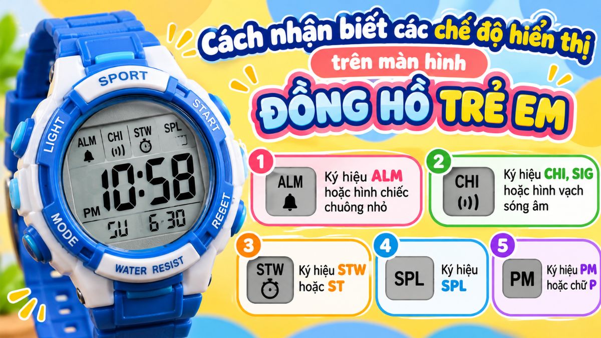 Chức năng các nút trên đồng hồ điện tử trẻ em