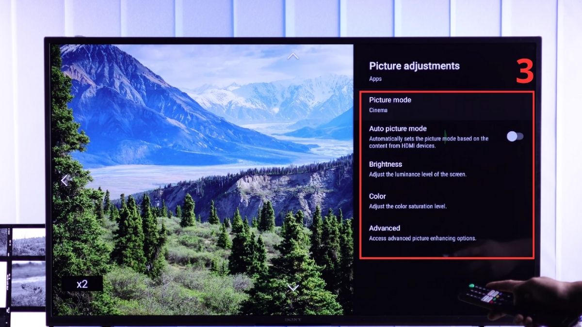 Cách chỉnh màu hình ảnh Android TV Sony trong cài đặt bước 3