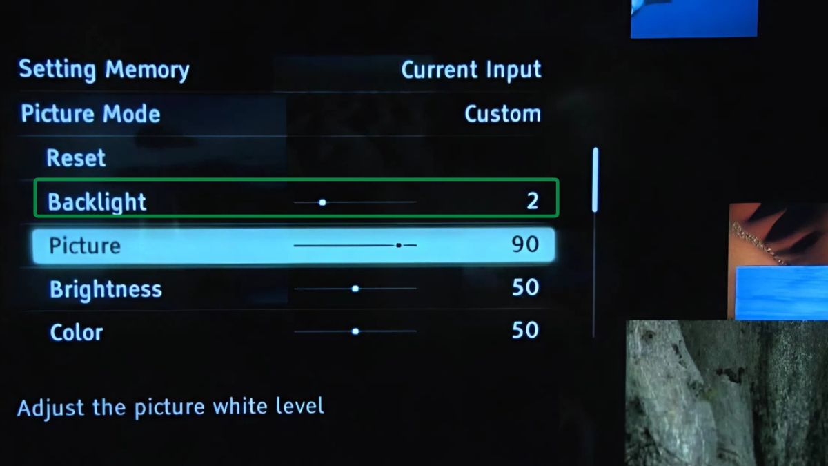 Cách chỉnh màu Tivi Sony chuẩn: Chỉnh đèn nền