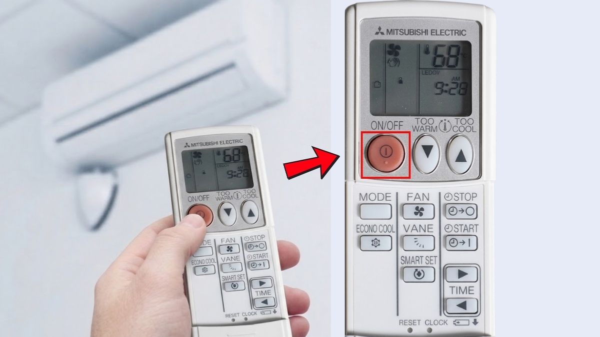 Cách bật/tắt máy lạnh Mitsubishi Electric