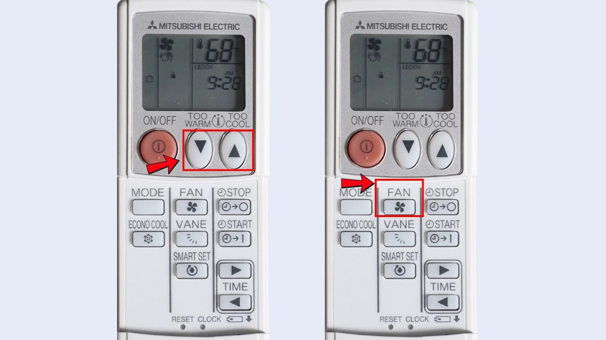 Cách điều chỉnh nhiệt độ và tốc độ quạt máy lạnh Mitsubishi Electric