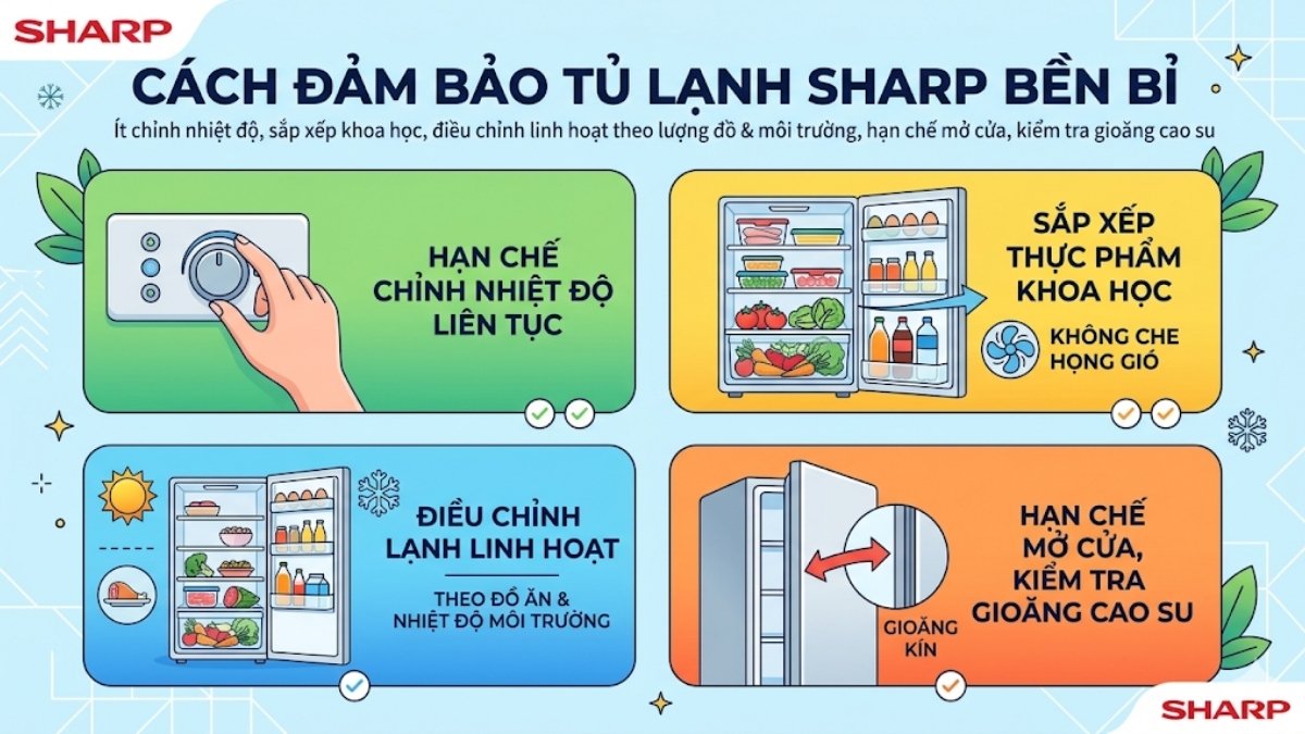 Những lưu ý quan trọng khi chỉnh nhiệt độ tủ lạnh Sharp