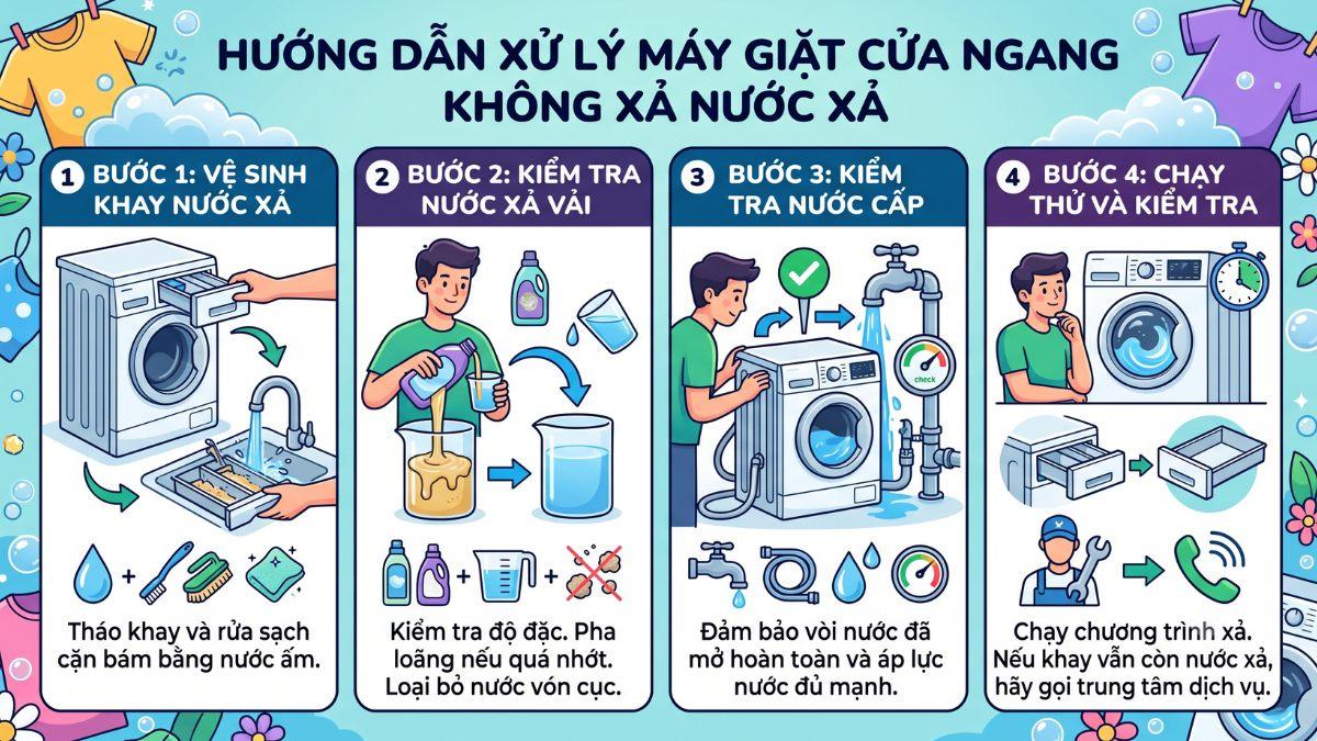 Cách xử lý máy giặt cửa ngang không xả nước xả