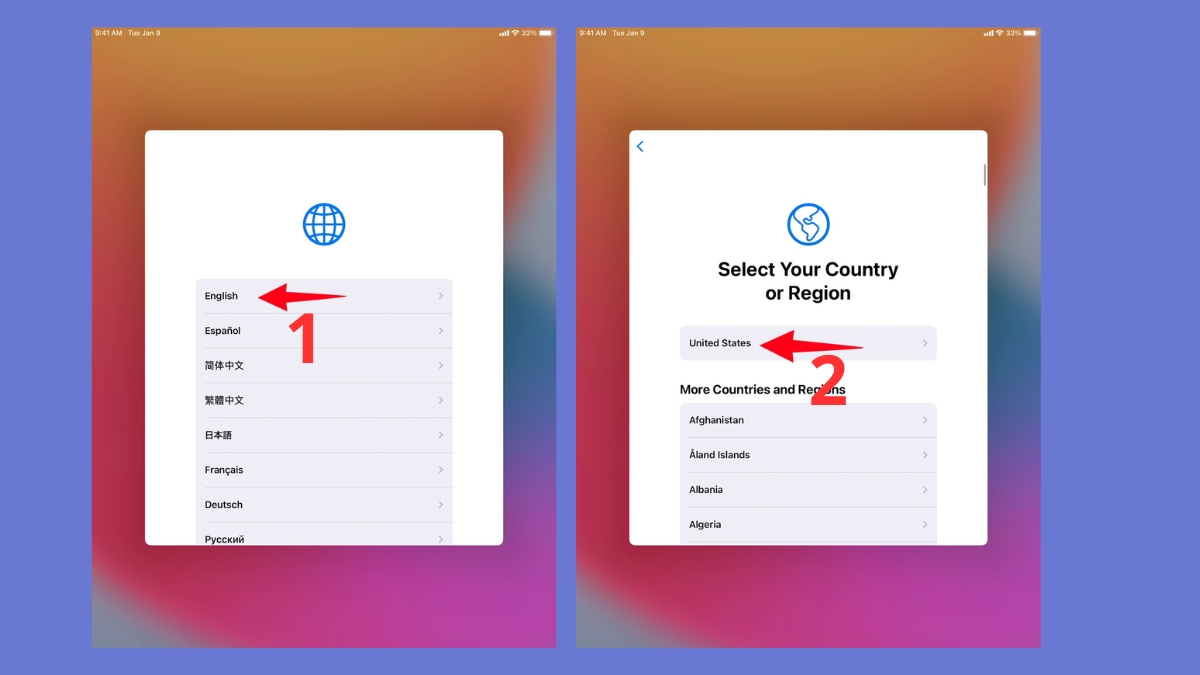 Chuyển dữ liệu từ iPhone sang iPad bằng iCloud khi iPad mới bước 1