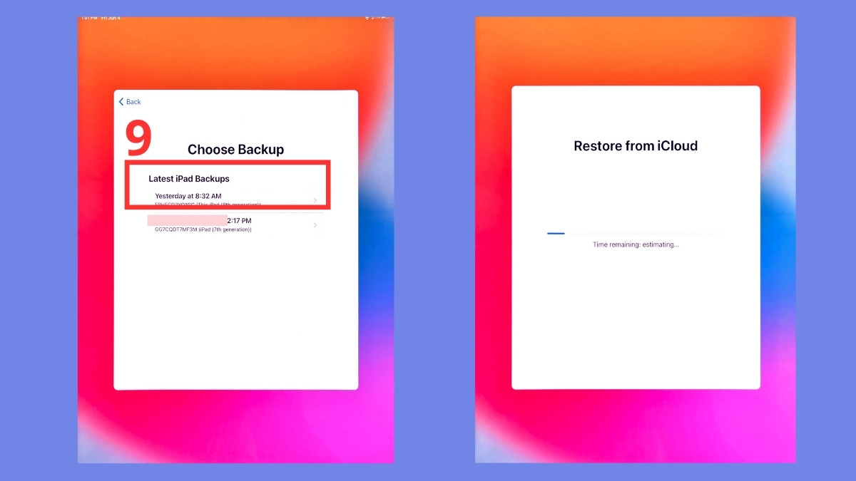 Chuyển dữ liệu từ iPhone sang iPad bằng iCloud khi iPad mới bước 2
