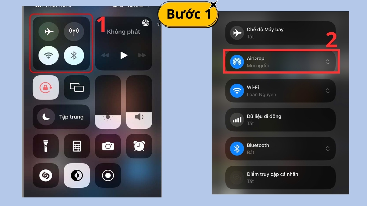 Cách chuyển dữ liệu từ iPhone sang iPad bằng AirDrop bước 1